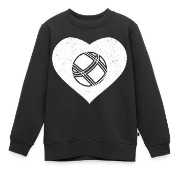 Boule Pétanque pétanque pétanque - Sweat Premium enfant bio - noir - Devant - AI Model Kid Female (0cm)