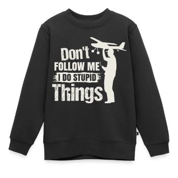 Modèle d’avion télécommandé Modèle d’avion Modèle d’avion - Sweat Premium enfant bio - noir - Devant - AI Model Kid Female (0cm)