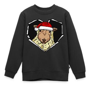Bouchon perforé déchiré par fissure de mouton - Sweat Premium enfant bio - noir - Devant - AI Model Kid Female (0cm)