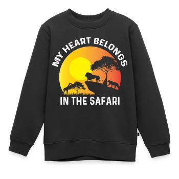 Gehört in Safari Backpacker Geschenk - Kinder Premium Organic Sweatshirt - Schwarz - Vorne - AI Model Kid Female (0cm)