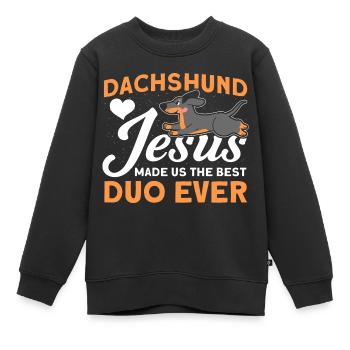 Dackel Dackel Dackel Mama Dackel Haustier - Kinder Premium Organic Sweatshirt - Schwarz - Vorne - AI Model Kid Female (0cm)