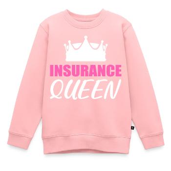 Assurance Queen Assureur Cadeau - Sweat Premium enfant bio - rose - Devant - AI Model Kid Female (0cm)
