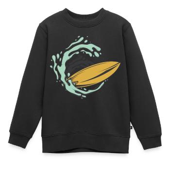 Surfboard Wave - Kids Premium Organic Sweatshirt - black - Front - AI Model Kid Female (0cm)