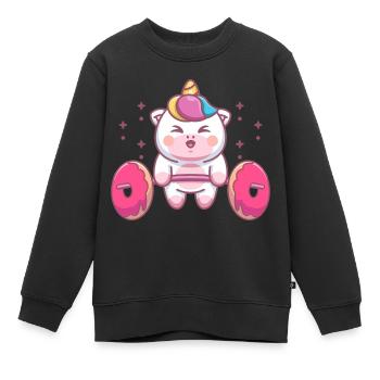 Unicorn deadlift - Kids Premium Organic Sweatshirt - black - Front - AI Model Kid Female (0cm)