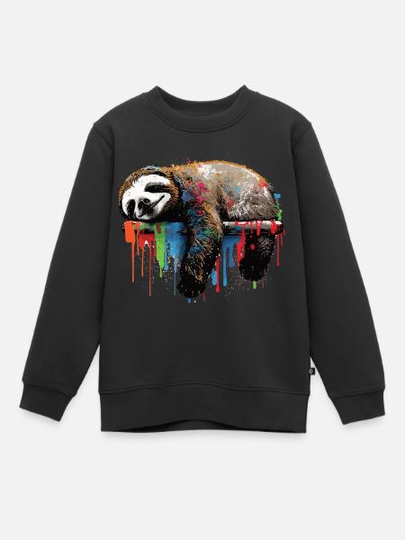 Paresseux graffiti - Sweat Premium enfant bio - noir