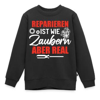 Autoschrauber Mechaniker Werkstatt - Kinder Premium Organic Sweatshirt - Schwarz - Vorne - AI Model Kid Female (0cm)