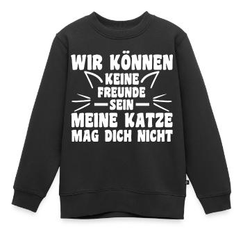 Katze Miezekatze Katzenliebhaber Katzenbesitzer Ka - Kinder Premium Organic Sweatshirt - Schwarz - Vorne - AI Model Kid Female (0cm)