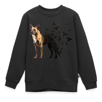 Chien de chasse peint - Sweat Premium enfant bio - noir - Devant - AI Model Kid Female (0cm)