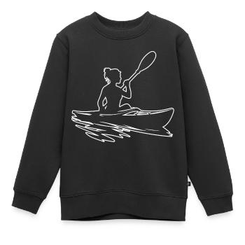 Kayak Femme Kayak Kayak Homme Canoë Kayak - Sweat Premium enfant bio - noir - Devant - AI Model Kid Female (0cm)