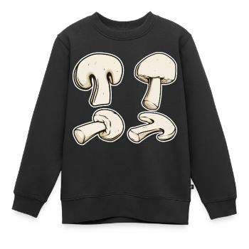 Champignon Kostüm Pilz Klamotten Karneval Pilze - Kinder Premium Organic Sweatshirt - Schwarz - Vorne - AI Model Kid Female (0cm)