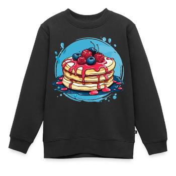 Crêpes aux baies - Sweat Premium enfant bio - noir - Devant - AI Model Kid Female (0cm)