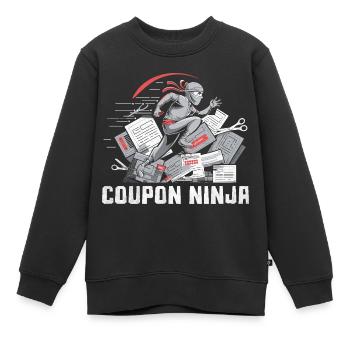 Coupon Ninja Couponer Shopper Économiser de l’argent Couponing - Sweat Premium enfant bio - noir - Devant - AI Model Kid Female (0cm)