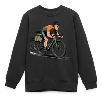 Cycliste Vélo de route Vélo de route Vélo de route - Sweat Premium enfant bio - noir - Devant - AI Model Kid Female (0cm)