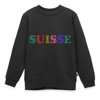 SCHWEIZ. LAND - Kinder Premium Organic Sweatshirt - Schwarz - Vorne - AI Model Kid Female (0cm)