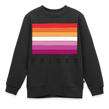 Neue Lesbische Pride Flagge - Kinder Premium Organic Sweatshirt - Schwarz - Vorne - AI Model Kid Female (0cm)