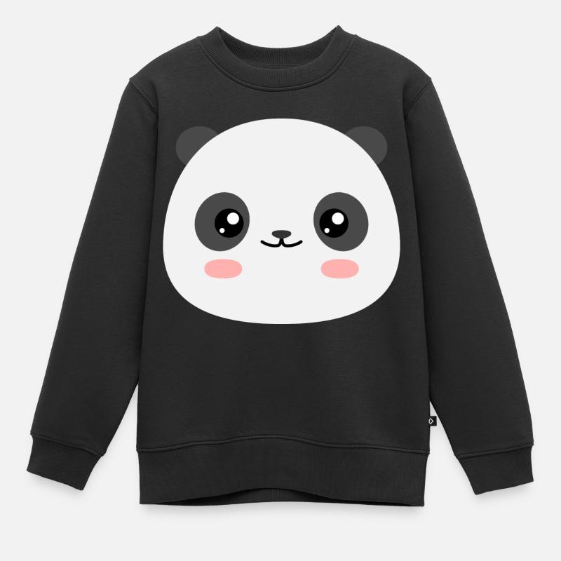 Panda kawaii - Sweat Premium enfant bio - noir