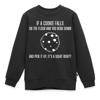 Cookie Squat Foodie und Lustig Geschenk - Kinder Premium Organic Sweatshirt - Schwarz - Vorne - AI Model Kid Female (0cm)