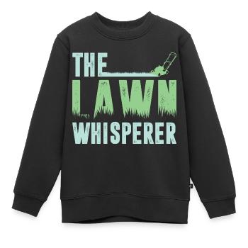 Funny Lawn Mowing The Lawn Whisperer - Kids Premium Organic Sweatshirt - black - Front - AI Model Kid Female (0cm)