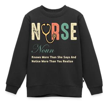 Nurse - Kids Premium Organic Sweatshirt - black - Front - AI Model Kid Female (0cm)