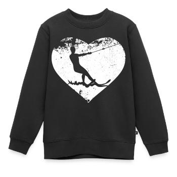 Wasserskier Wasserski Wasserskifahrer - Kinder Premium Organic Sweatshirt - Schwarz - Vorne - AI Model Kid Female (0cm)