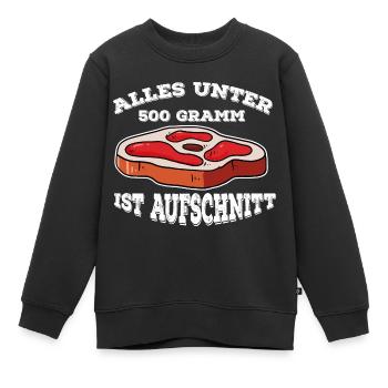 Lustiges Fleisch Steak Grillen Geschenk für den - Kinder Premium Organic Sweatshirt - Schwarz - Vorne - AI Model Kid Female (0cm)