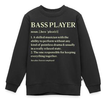 Bassgitarre Bass Player Bassist - Kinder Premium Organic Sweatshirt - Schwarz - Vorne - AI Model Kid Female (0cm)