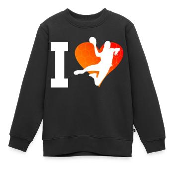 Handball Handball Handball Handball Joueurs De handball Jeux de handball - Sweat Premium enfant bio - noir - Devant - AI Model Kid Female (0cm)