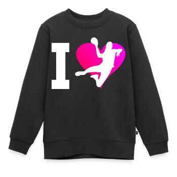 Handball Handball Handball Hommes Handball - Sweat Premium enfant bio - noir - Devant - AI Model Kid Female (0cm)