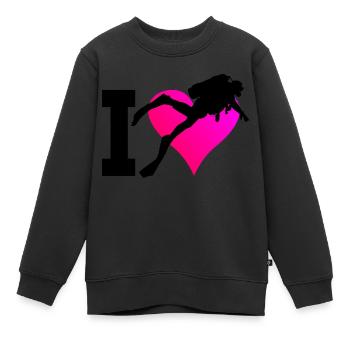 Scuba Diving Scuba Divers Diving Ladies - Sweat Premium enfant bio - noir - Devant - AI Model Kid Female (0cm)