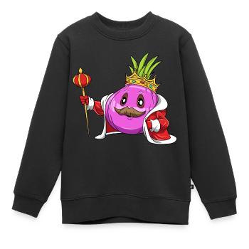 Zwiebel Krone Zepter King - Kinder Premium Organic Sweatshirt - Schwarz - Vorne - AI Model Kid Female (0cm)