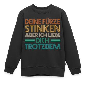 Deine Fürze stinken aber Ich liebe Dich - Kinder Premium Organic Sweatshirt - Schwarz - Vorne - AI Model Kid Female (0cm)