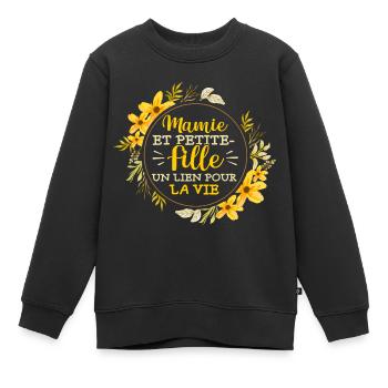 Petits-Enfants Mamie Petite Fille Cadeau - Sweat Premium enfant bio - noir - Devant - AI Model Kid Female (0cm)