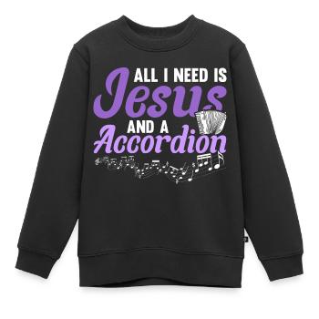 Akkordeon Polka Ziehharmonika Quetschkommode - Kinder Premium Organic Sweatshirt - Schwarz - Vorne - AI Model Kid Female (0cm)