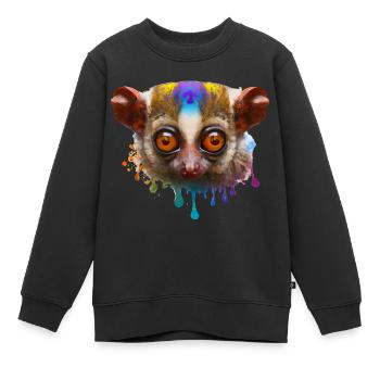 Conception Tarsier - Sweat Premium enfant bio - noir - Devant - AI Model Kid Female (0cm)