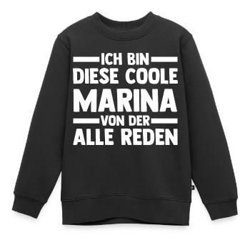 Marina - Kinder Premium Organic Sweatshirt - Schwarz - Vorne - AI Model Kid Female (0cm)