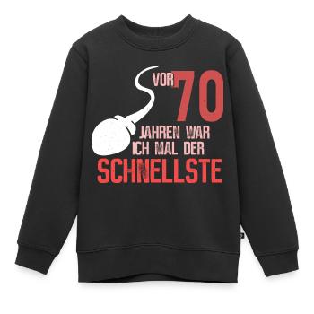 70. Geburtstag - schnellster im Verkehr - Kinder Premium Organic Sweatshirt - Schwarz - Vorne - AI Model Kid Female (0cm)
