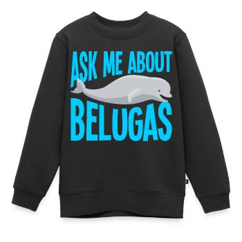 Béluga Béluga Baleine Observation des baleines Dauphin Dauphin - Sweat Premium enfant bio - noir - Devant - AI Model Kid Female (0cm)