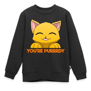 Lustiger Katzenliebhaber - Kinder Premium Organic Sweatshirt - Schwarz - Vorne - AI Model Kid Female (0cm)