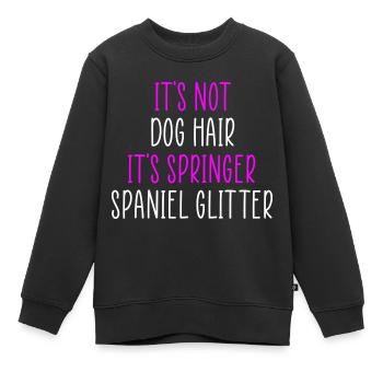 Paillettes d’épagneul Springer - Sweat Premium enfant bio - noir - Devant - AI Model Kid Female (0cm)