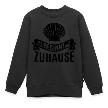 Der Weg beginnt bei dir zu Hause - Camino - Pilger - Kinder Premium Organic Sweatshirt - Schwarz - Vorne - AI Model Kid Female (0cm)