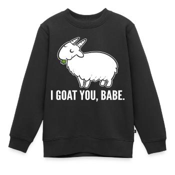 Jeux de mots de chèvres - Sweat Premium enfant bio - noir - Devant - AI Model Kid Female (0cm)
