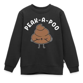 Peek-A-Poo Badezimmerbegleiter - Kinder Premium Organic Sweatshirt - Schwarz - Vorne - AI Model Kid Female (0cm)