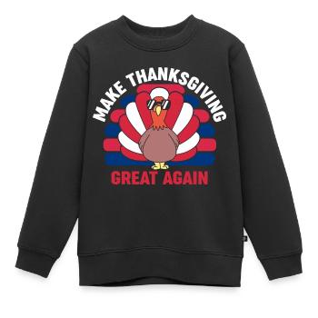 Make Thanksgiving Great Again Famille républicaine - Sweat Premium enfant bio - noir - Devant - AI Model Kid Female (0cm)