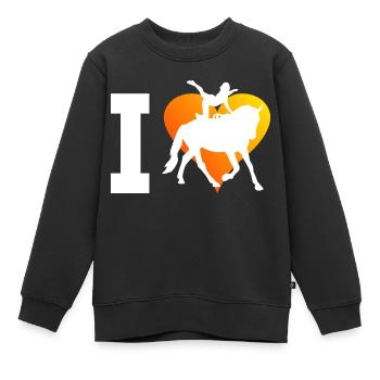 Voltige d’équipe Voltige Art équestre - Sweat Premium enfant bio - noir - Devant - AI Model Kid Female (0cm)