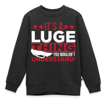 Cadeau de joueur de luge pour les amateurs de luge - Sweat Premium enfant bio - noir - Devant - AI Model Kid Female (0cm)