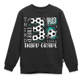 3. Klasse Fußball - Kinder Premium Organic Sweatshirt - Schwarz - Vorne - AI Model Kid Female (0cm)