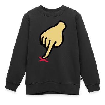 zeigen Kreuz - hier 3 - Kinder Premium Organic Sweatshirt - Schwarz - Vorne - AI Model Kid Female (0cm)