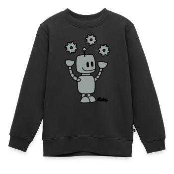 Roboter (2c) - Kinder Premium Organic Sweatshirt - Schwarz - Vorne - AI Model Kid Female (0cm)