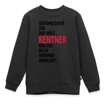 rentner - Kinder Premium Organic Sweatshirt - Schwarz - Vorne - AI Model Kid Female (0cm)