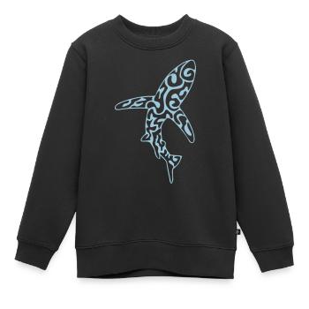 Tiere: Tribal-Hai - Kinder Premium Organic Sweatshirt - Schwarz - Vorne - AI Model Kid Female (0cm)